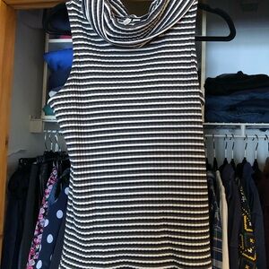 Cato Black and White Striped Top
